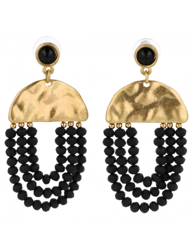 Earrings party golden and black
