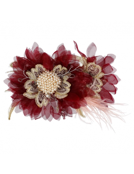 Brooch flower garnet