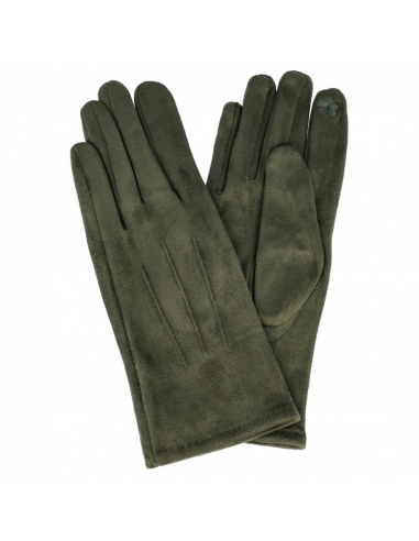 Dany Khaki Green Short Suede Gloves