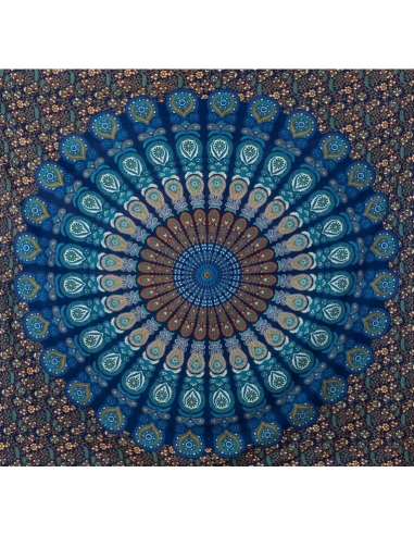 Mandala Tapestry Blue and Green