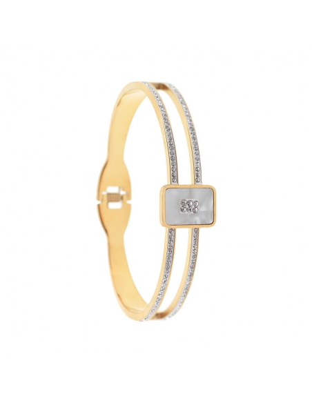 Rigid golden bracelet for women Dafne