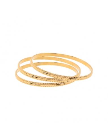 Gold bracelet with three hoops