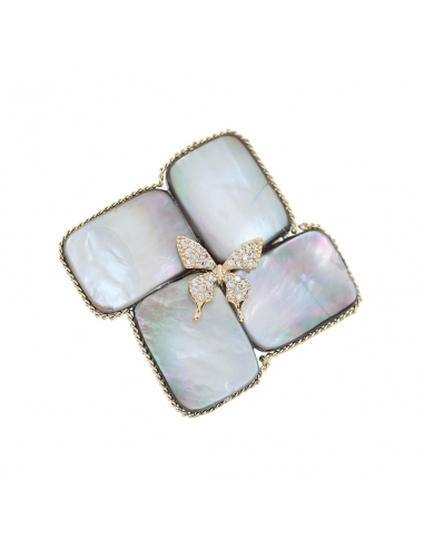 Mother-of-Pearl Butterfly Brooch