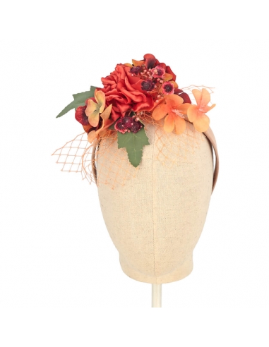 Orange Flower Headband Priscila