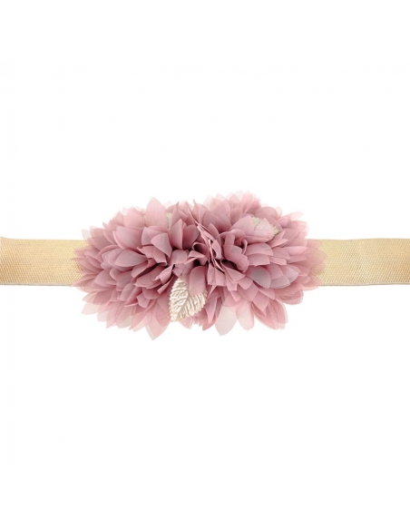 Cinturón invitada con flores rosa nude Dama