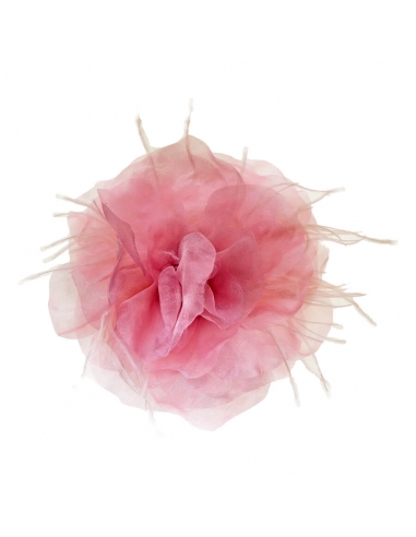 Pink Organza Flower Feathers