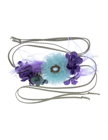 Purple and Blue Flower Belt