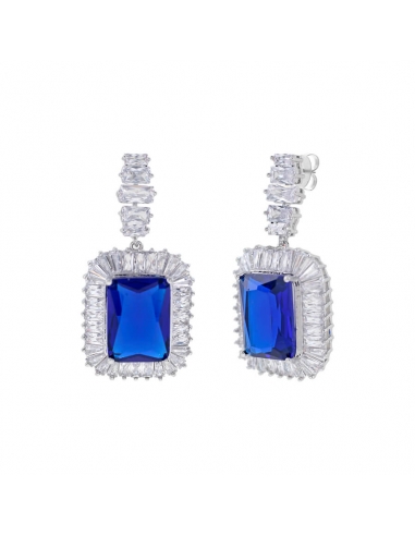 Blue Sapphire Zirconia Earrings
