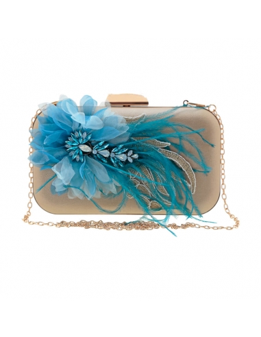 Turquoise Feather Clutch Guest