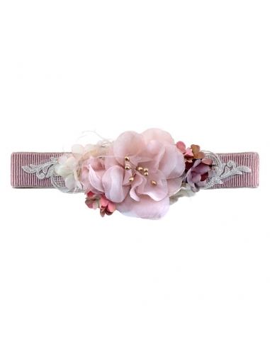 Ersa Nude Pink Flower Belt