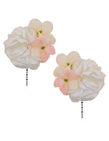 Set Hairpins Ivory & Pink for Girl